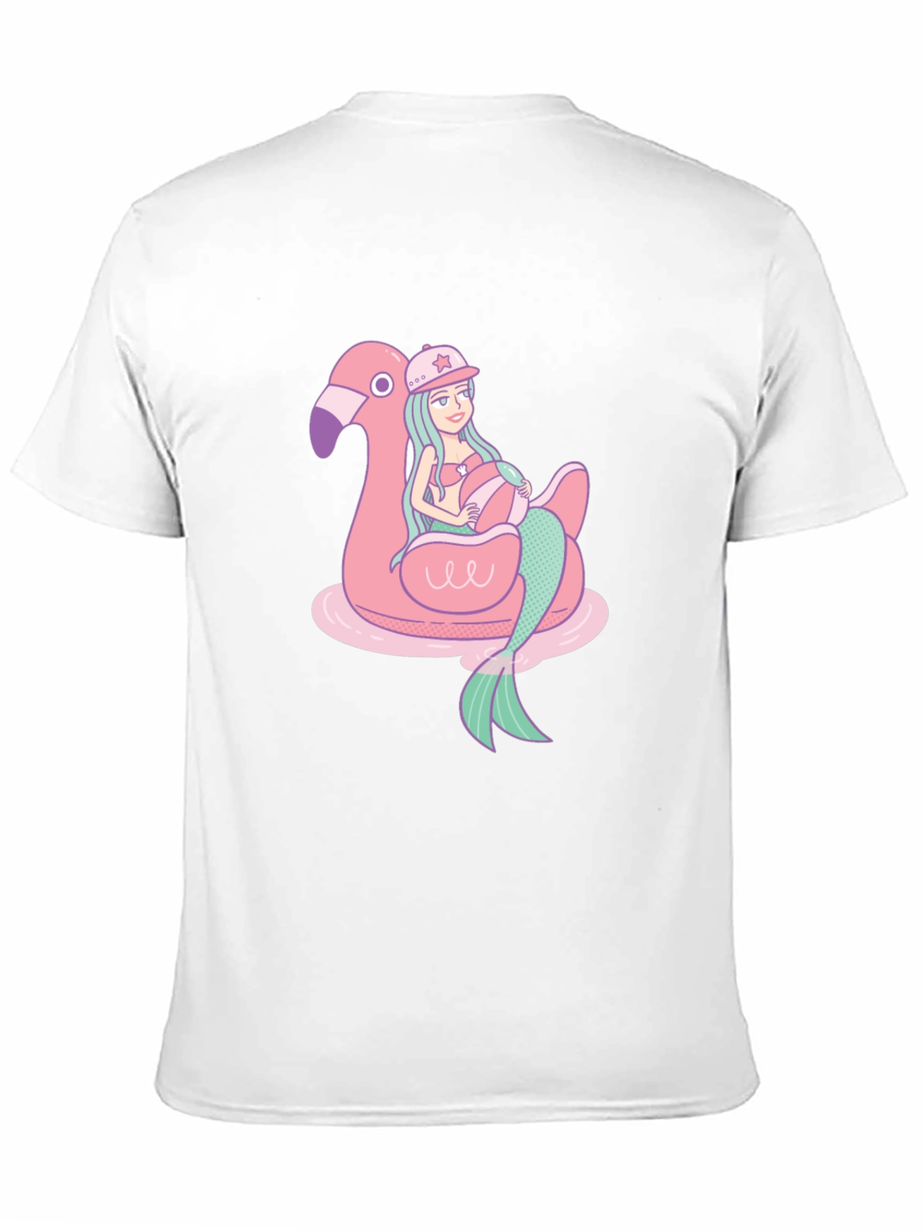 Mermaid Flamingo Float T-Shirt