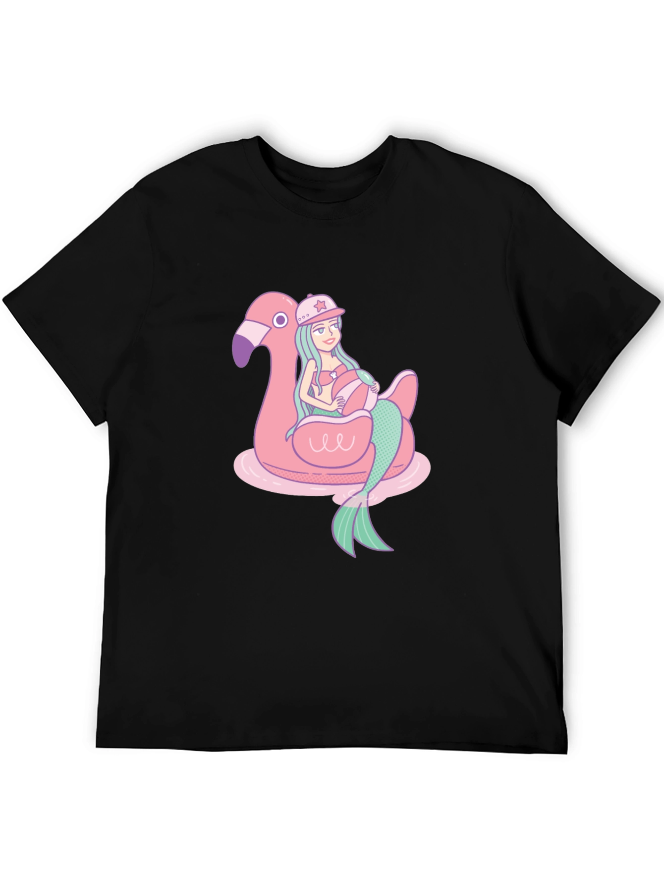 Mermaid Flamingo Float T-Shirt