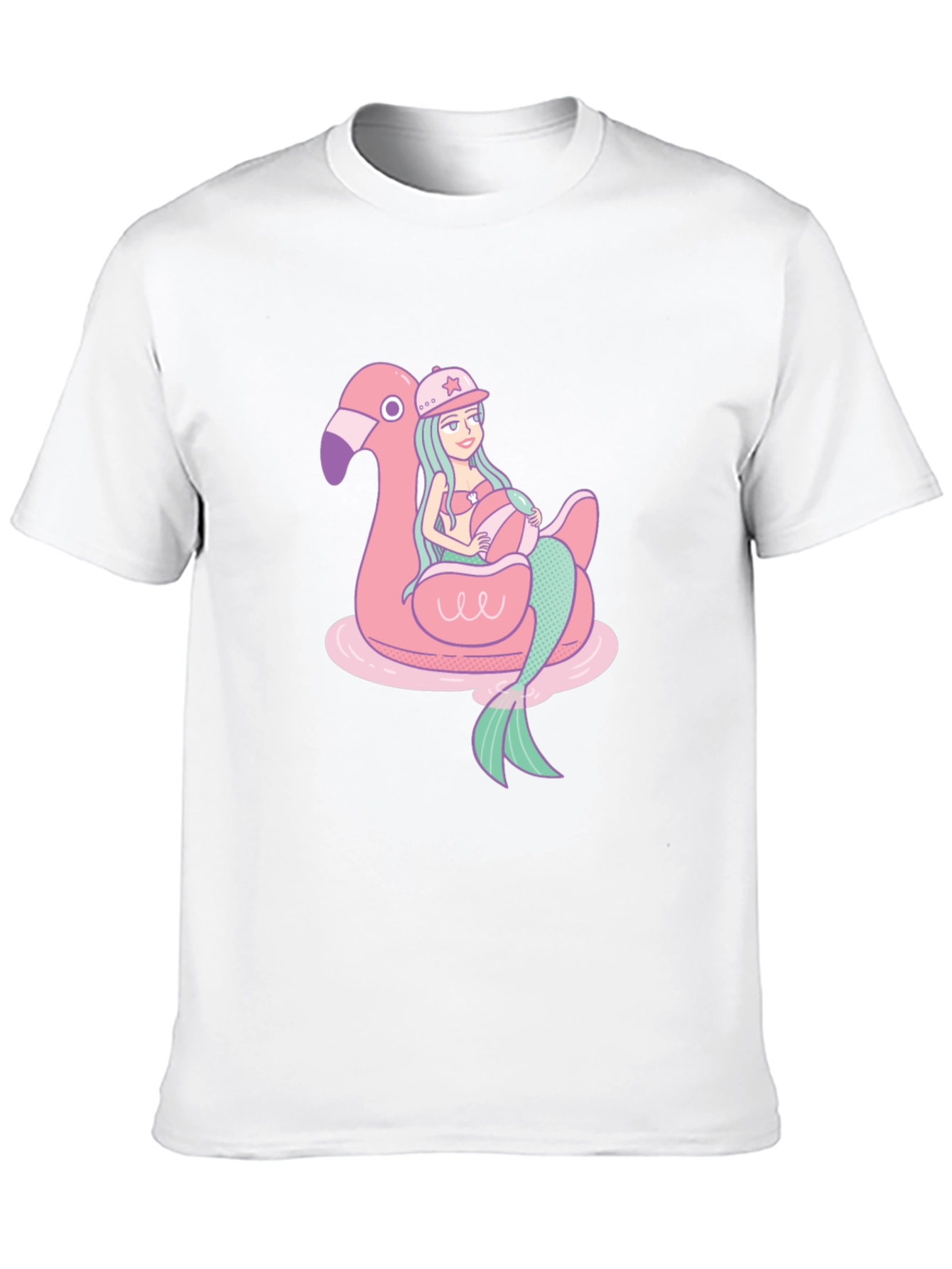 Mermaid Flamingo Float T-Shirt