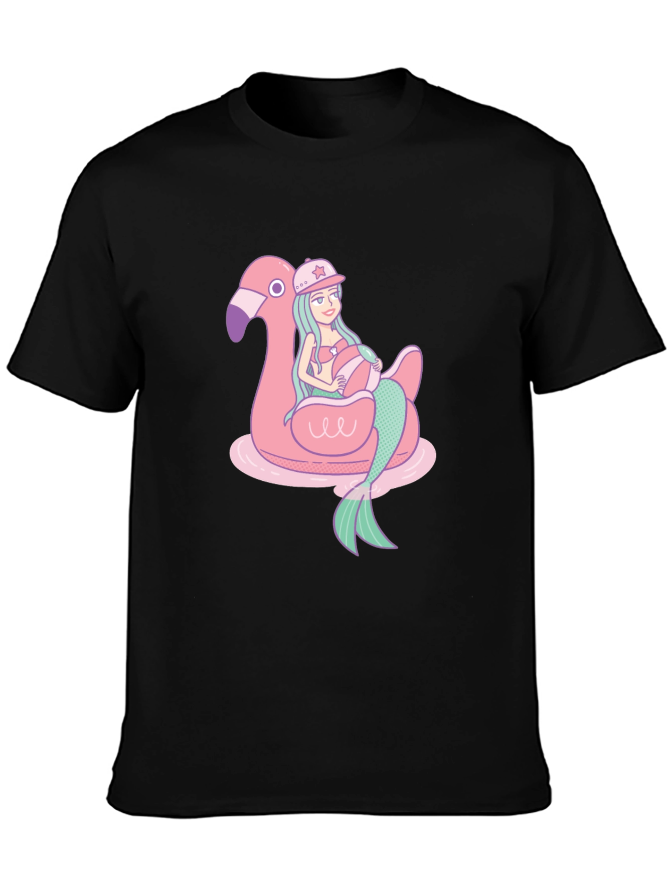 Mermaid Flamingo Float T-Shirt