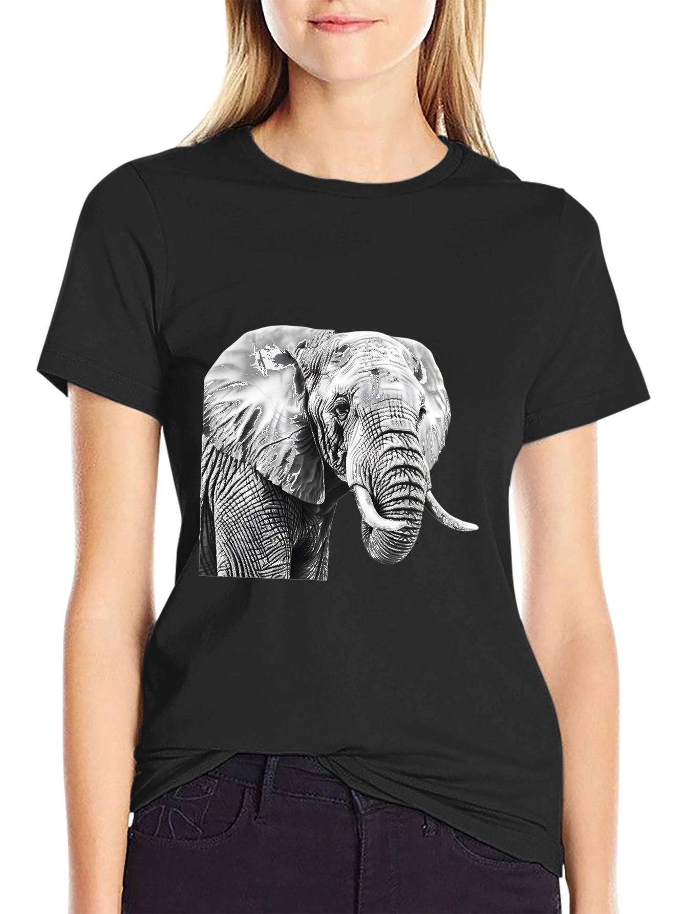 Elephant Graphic Tee - Classic Black Cotton Comfort