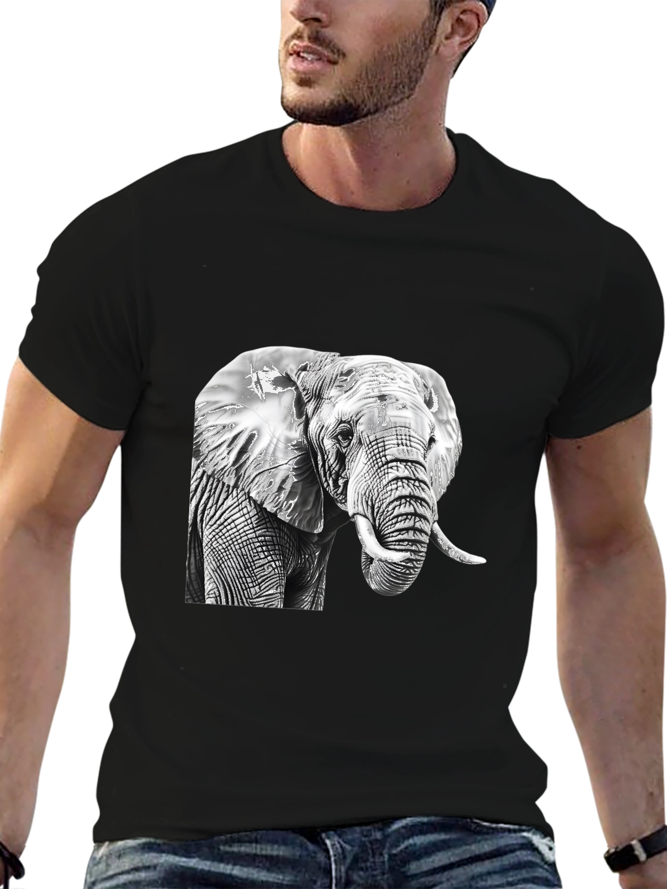 Elephant Graphic Tee - Classic Black Cotton Comfort