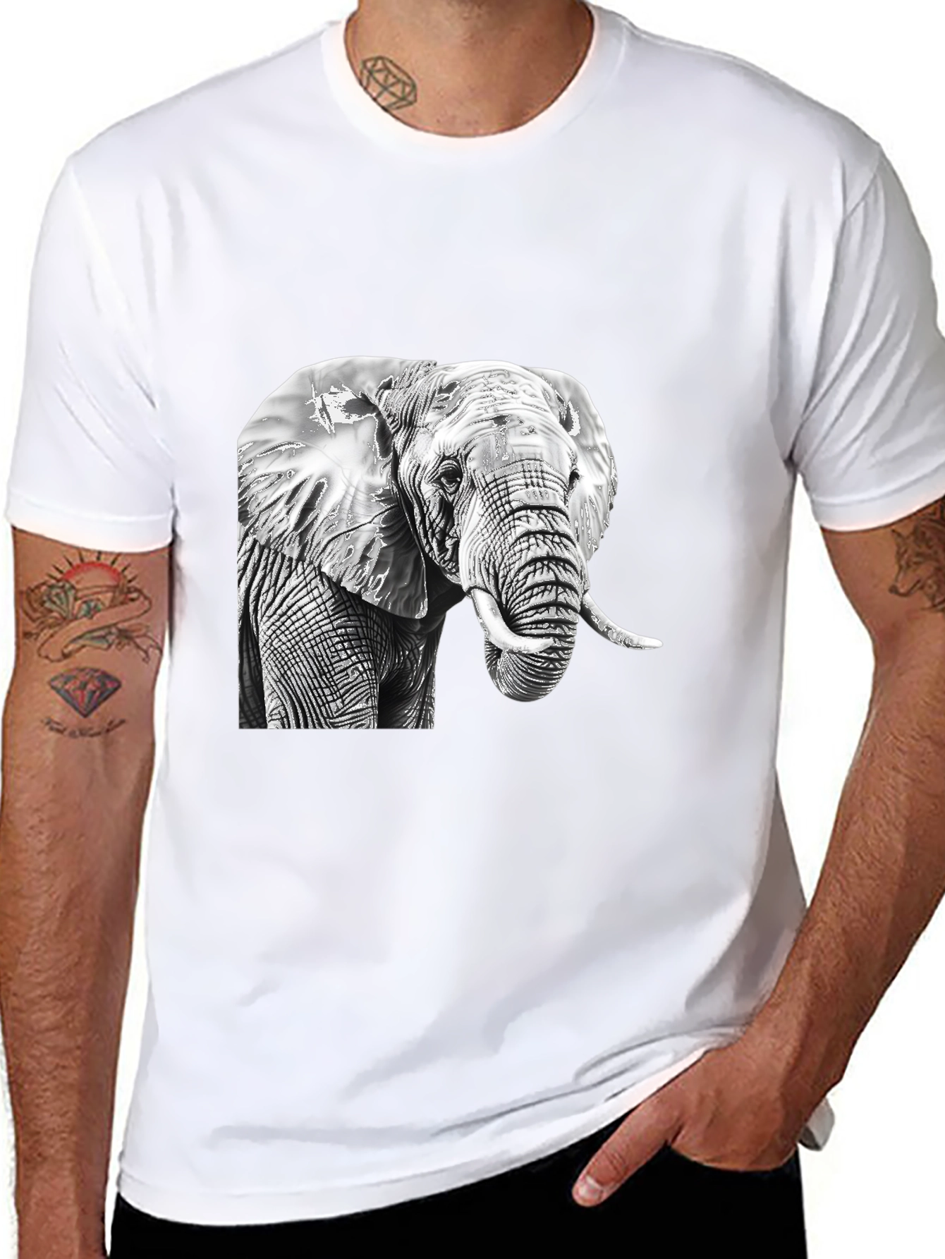 Elephant Graphic Tee - Classic Black Cotton Comfort