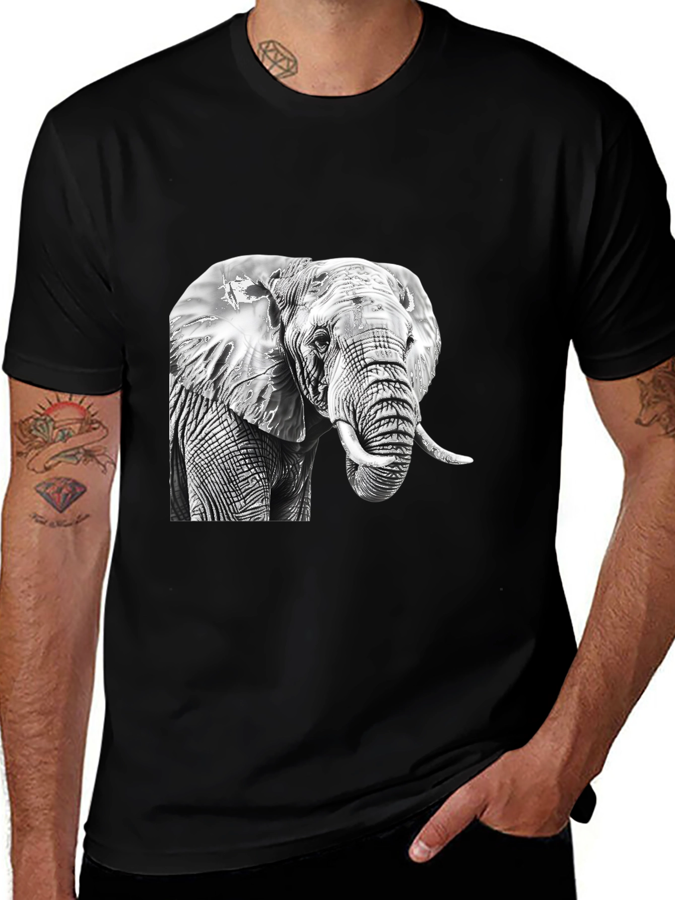 Elephant Graphic Tee - Classic Black Cotton Comfort
