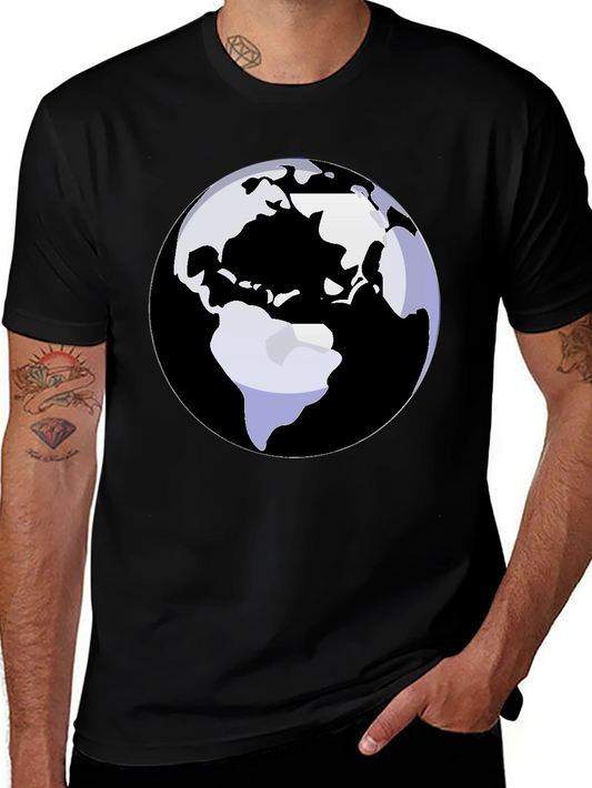 Earth Graphic Tee - Black Cotton Blend