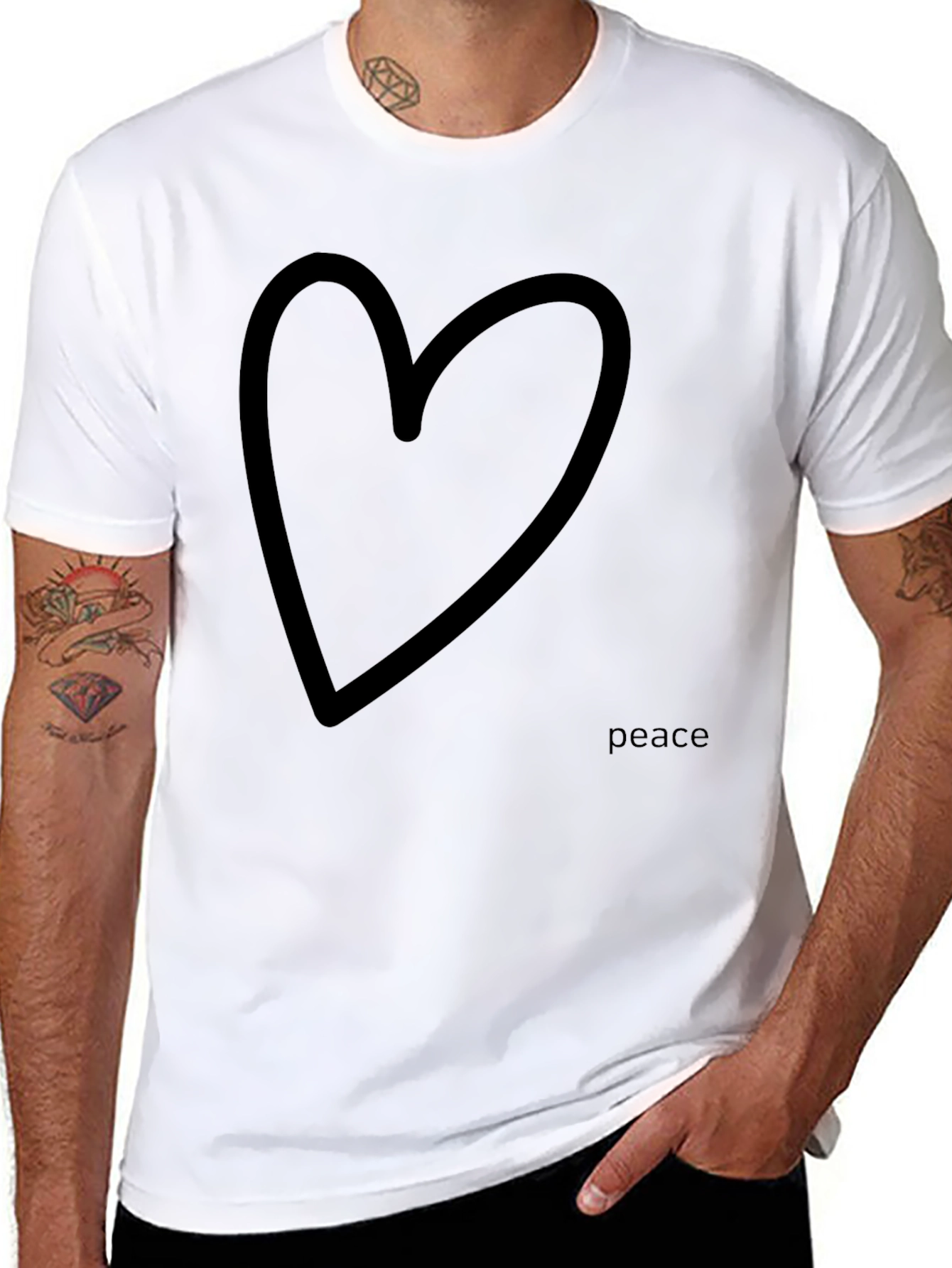 Peace Heart Graphic Tee - Casual Comfort
