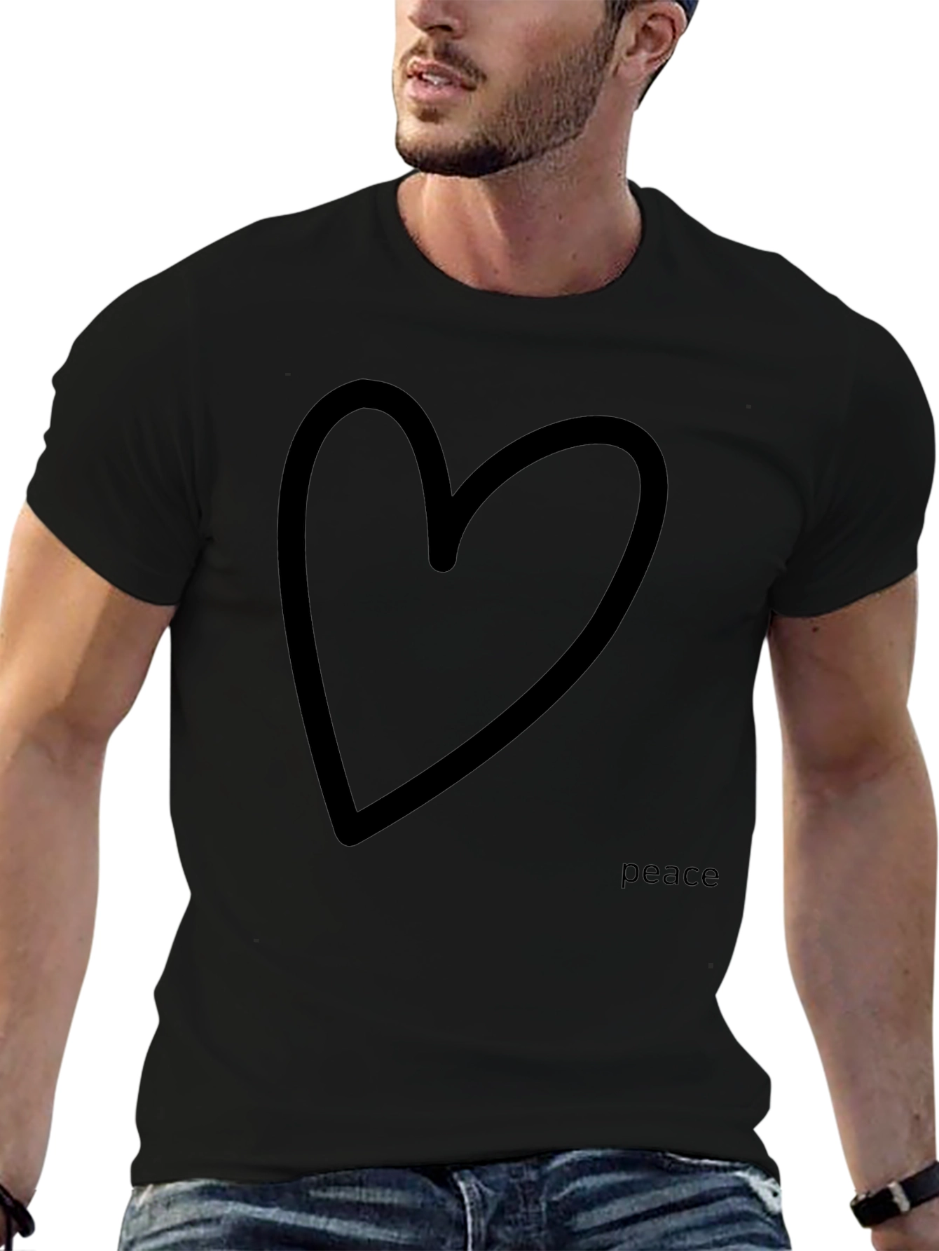 Peace Heart Graphic Tee - Casual Comfort