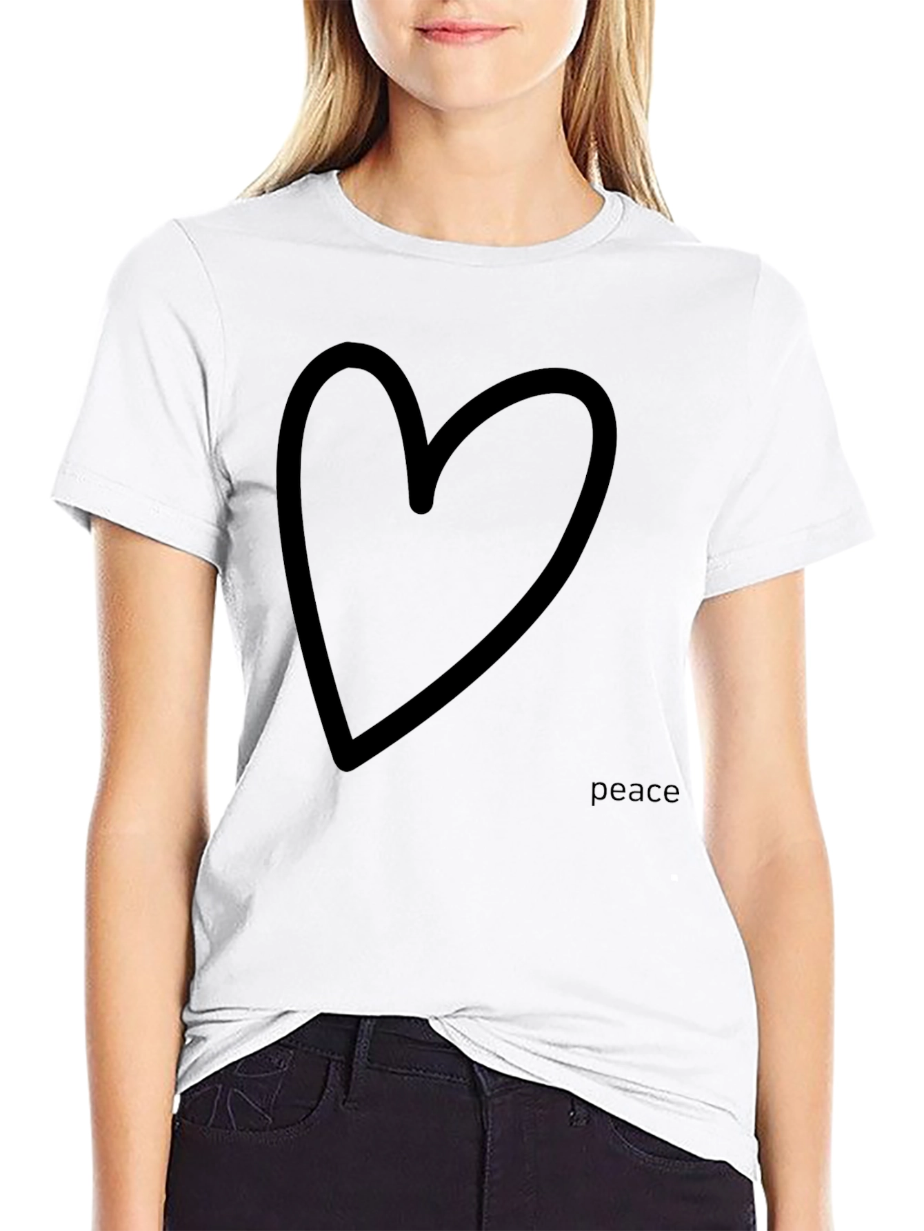 Peace Heart Graphic Tee - Casual Comfort