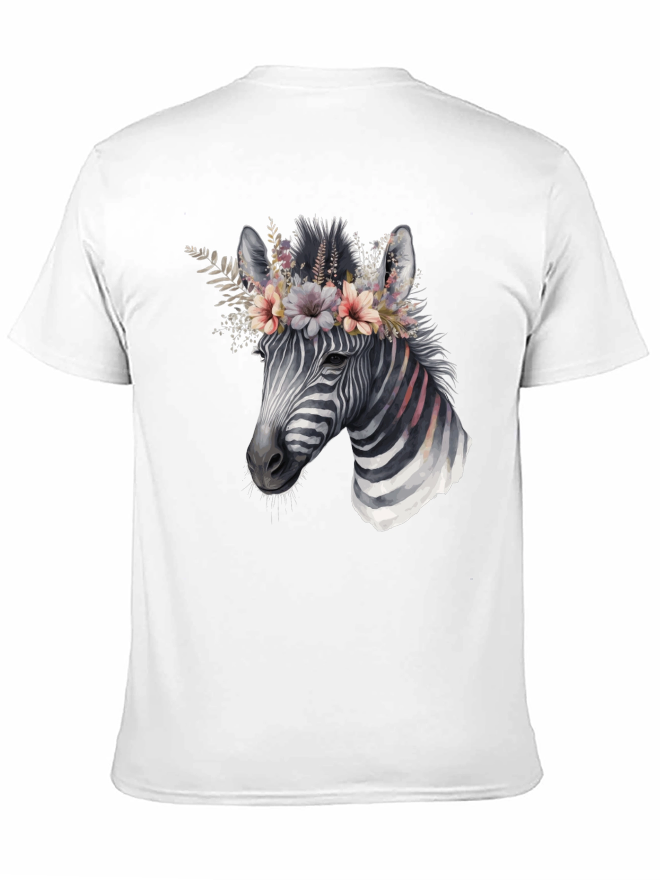 Zebra Floral Crown Graphic T-Shirt