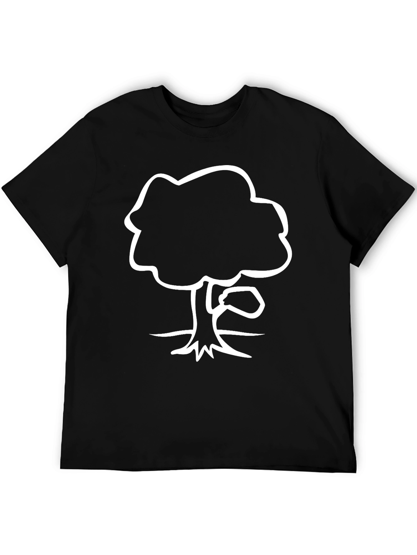 Black T-Shirt with Abstract Tree Graphic