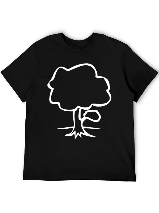 Black T-Shirt with Abstract Tree Graphic