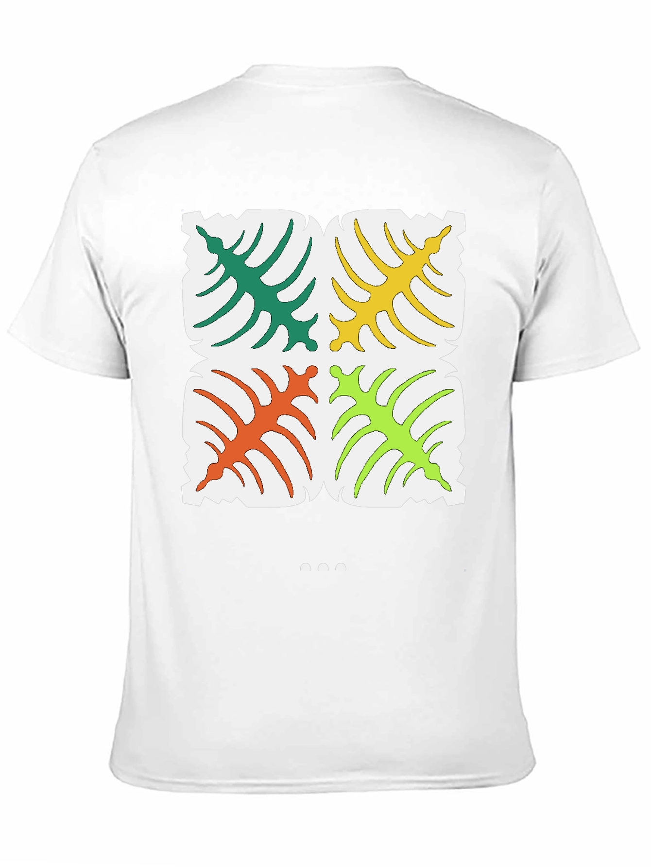 Tropical Leaf Pattern T-Shirt - Stylish Black Tee