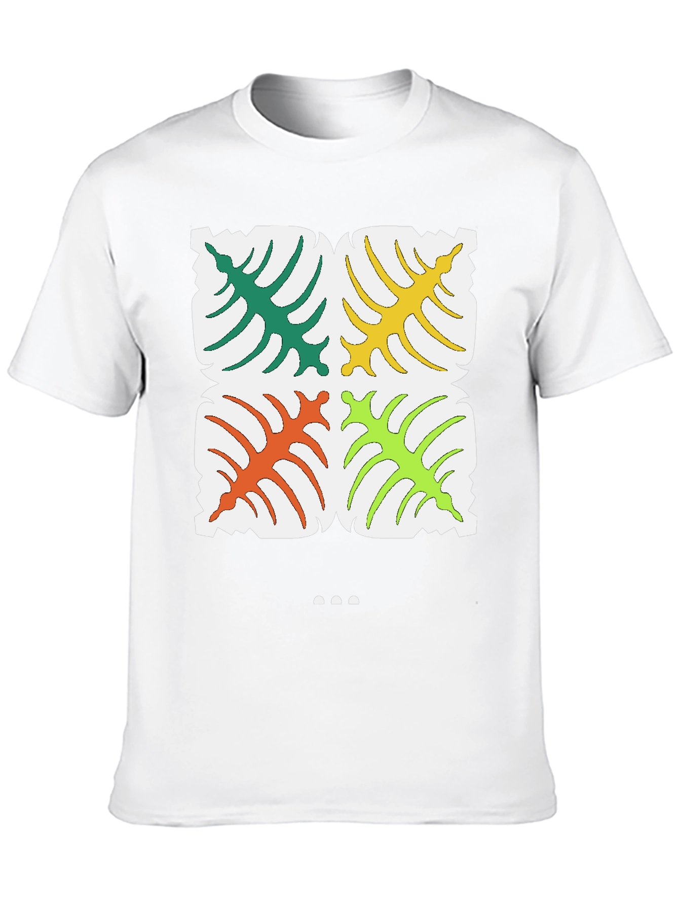 Tropical Leaf Pattern T-Shirt - Stylish Black Tee