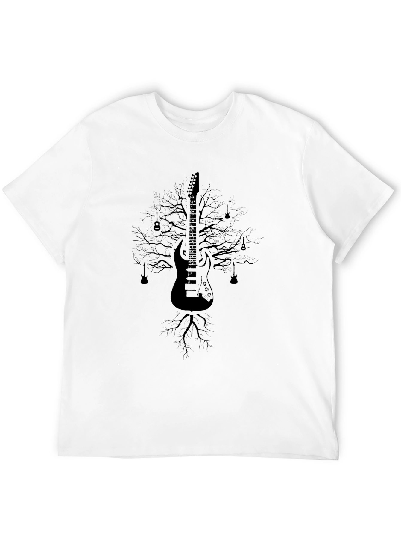 Guitar Tree Graphic Tee - Music Lovers Black T-Shirt