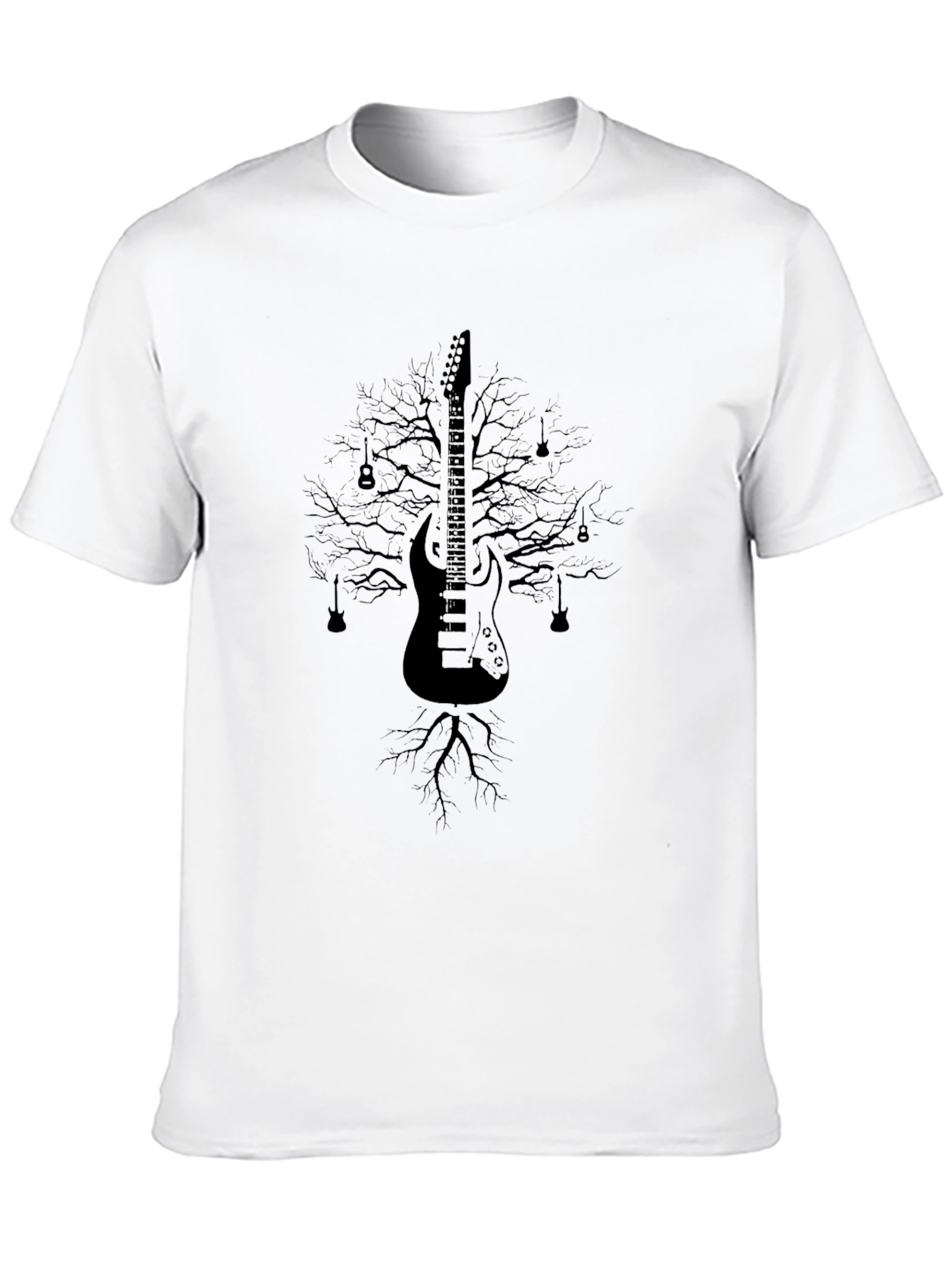 Guitar Tree Graphic Tee - Music Lovers Black T-Shirt