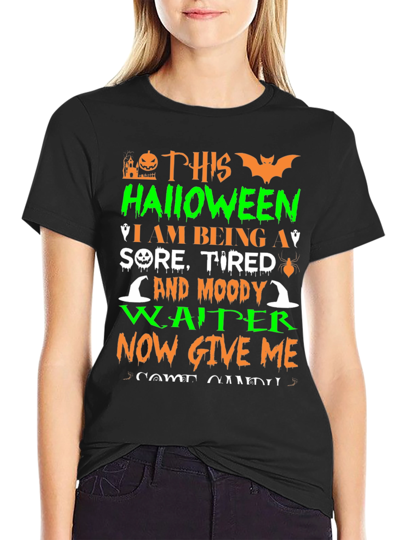 Halloween Waiter Graphic T-Shirt