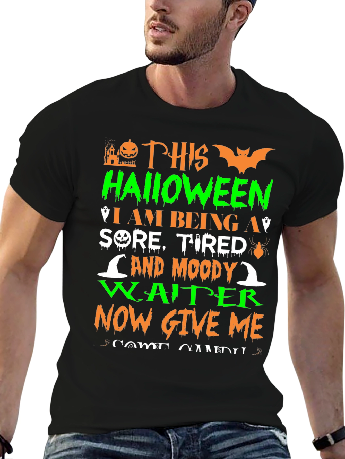 Halloween Waiter Graphic T-Shirt