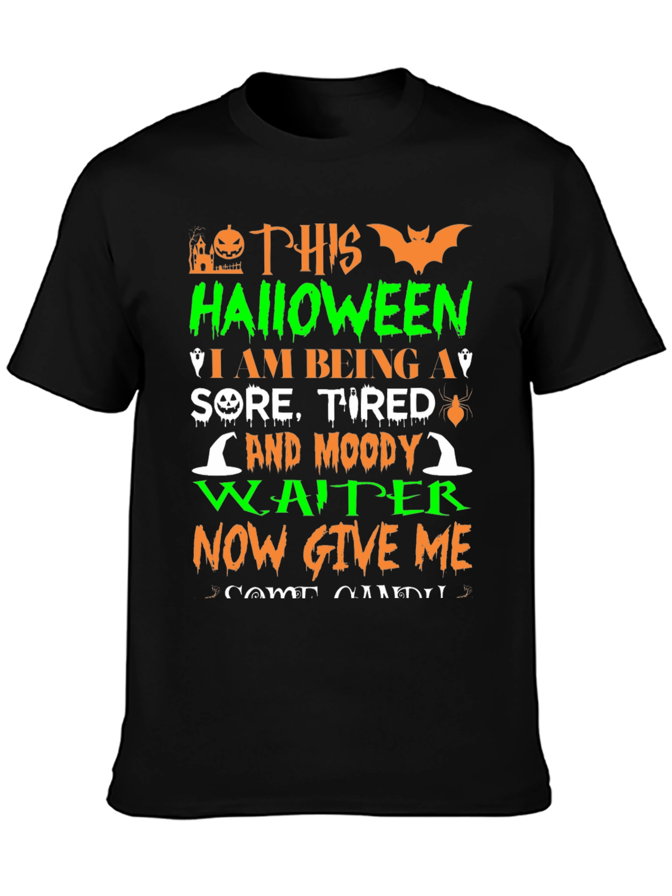 Halloween Waiter Graphic T-Shirt