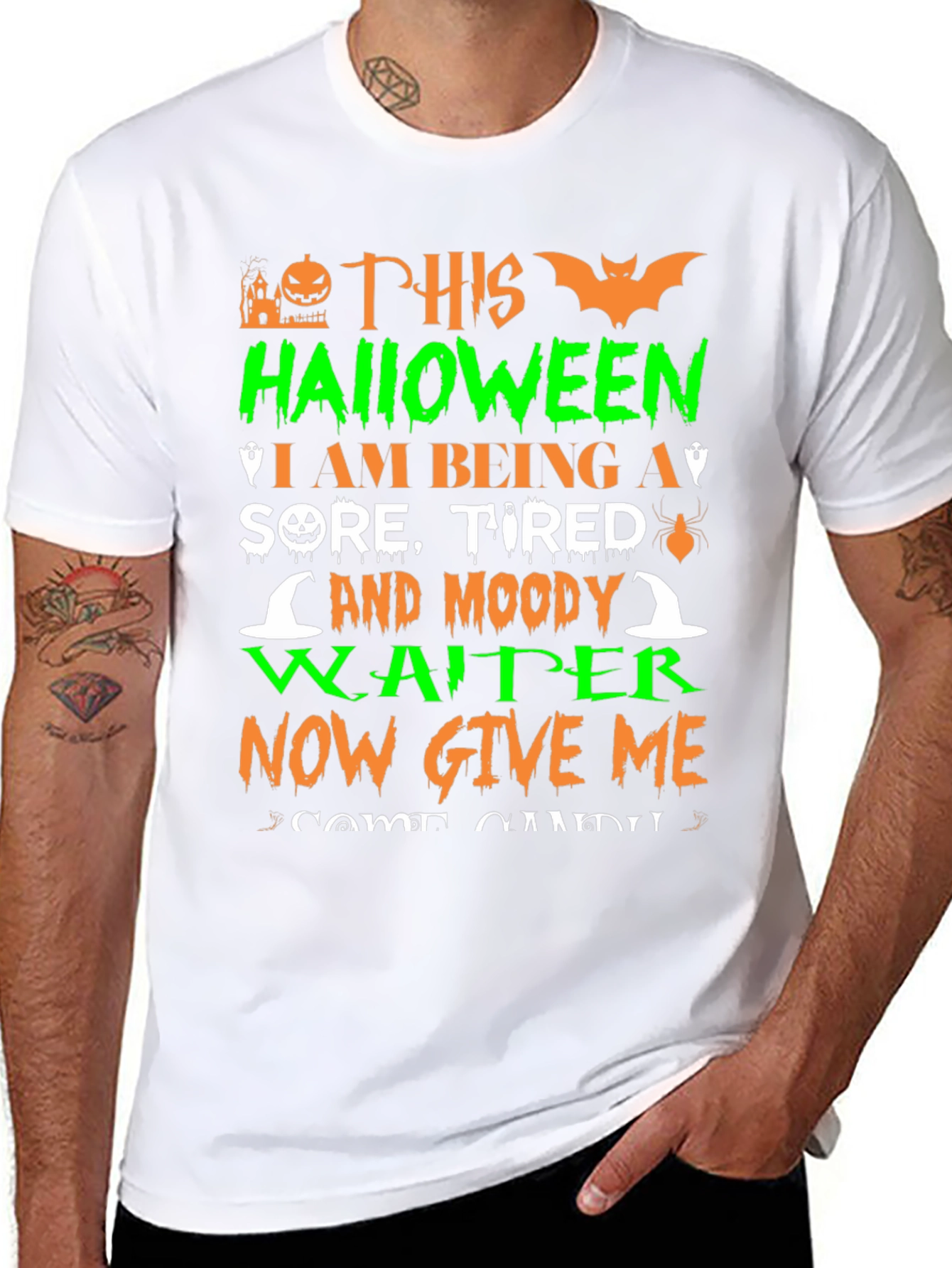 Halloween Waiter Graphic T-Shirt