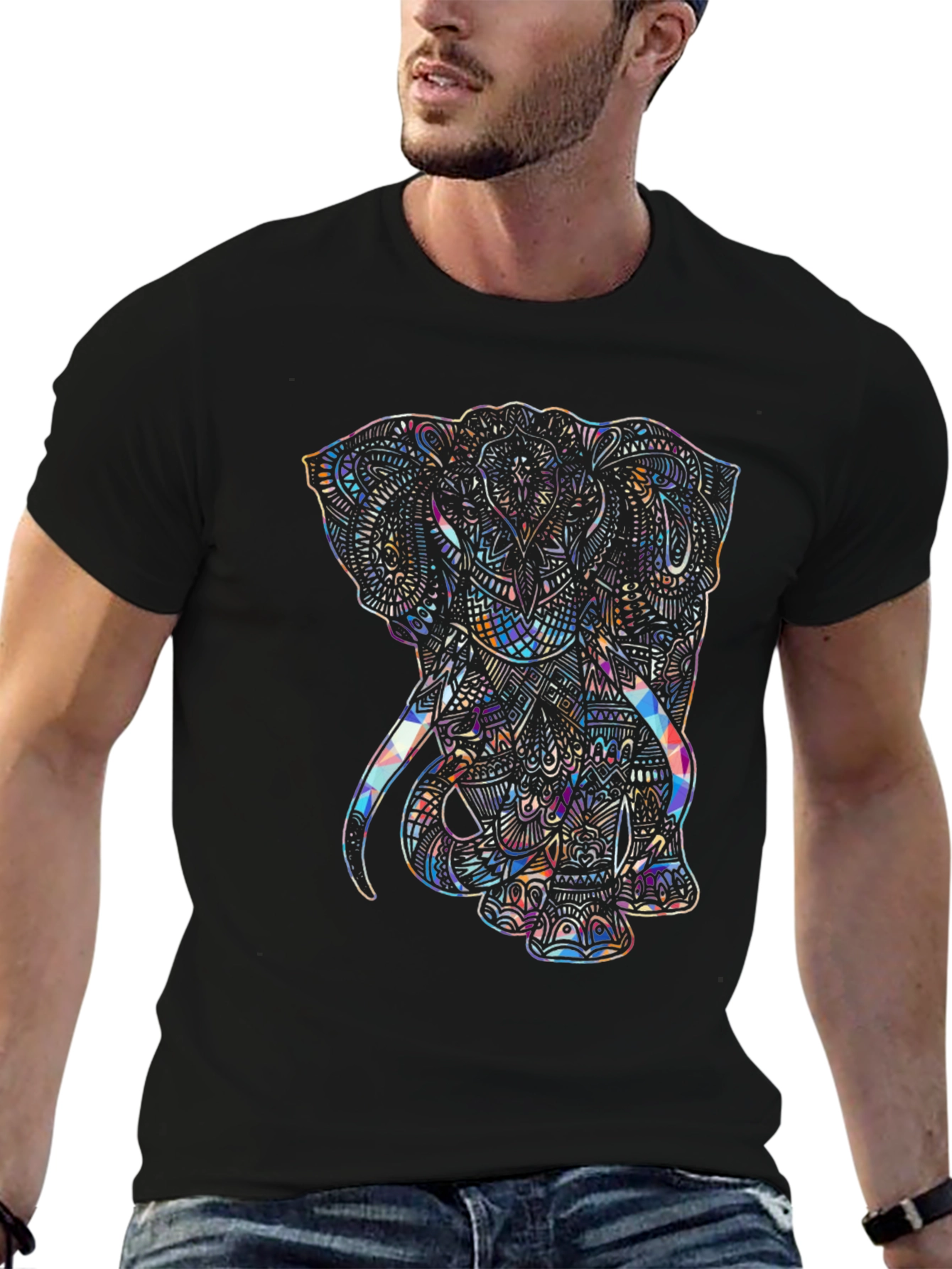 Abstract Elephant Graphic T-Shirt - Unique Art Tee