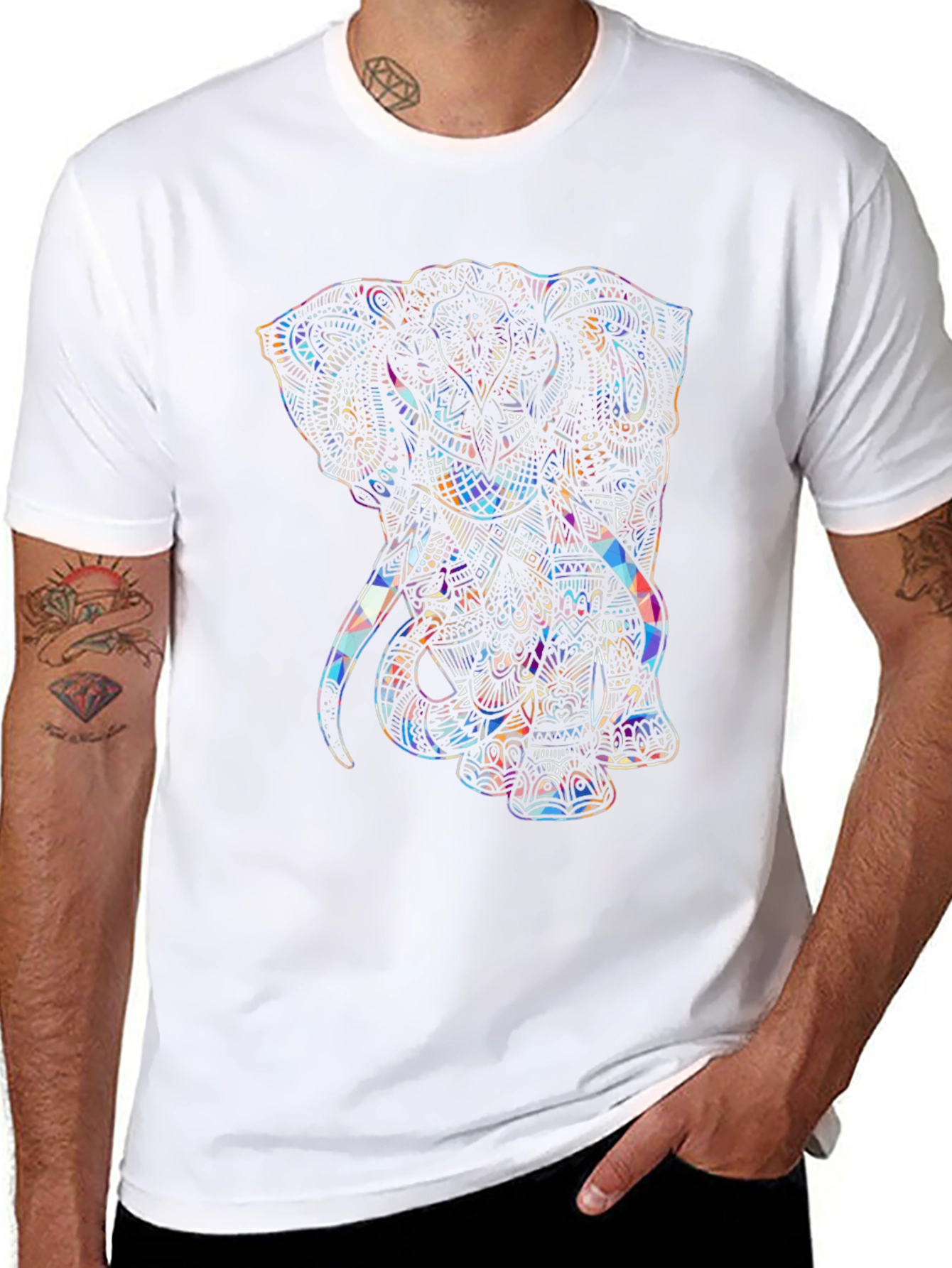 Abstract Elephant Graphic T-Shirt - Unique Art Tee