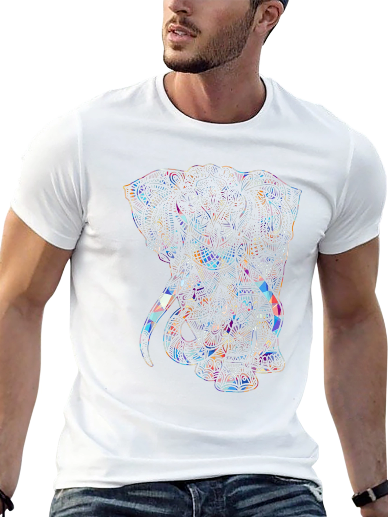 Abstract Elephant Graphic T-Shirt - Unique Art Tee