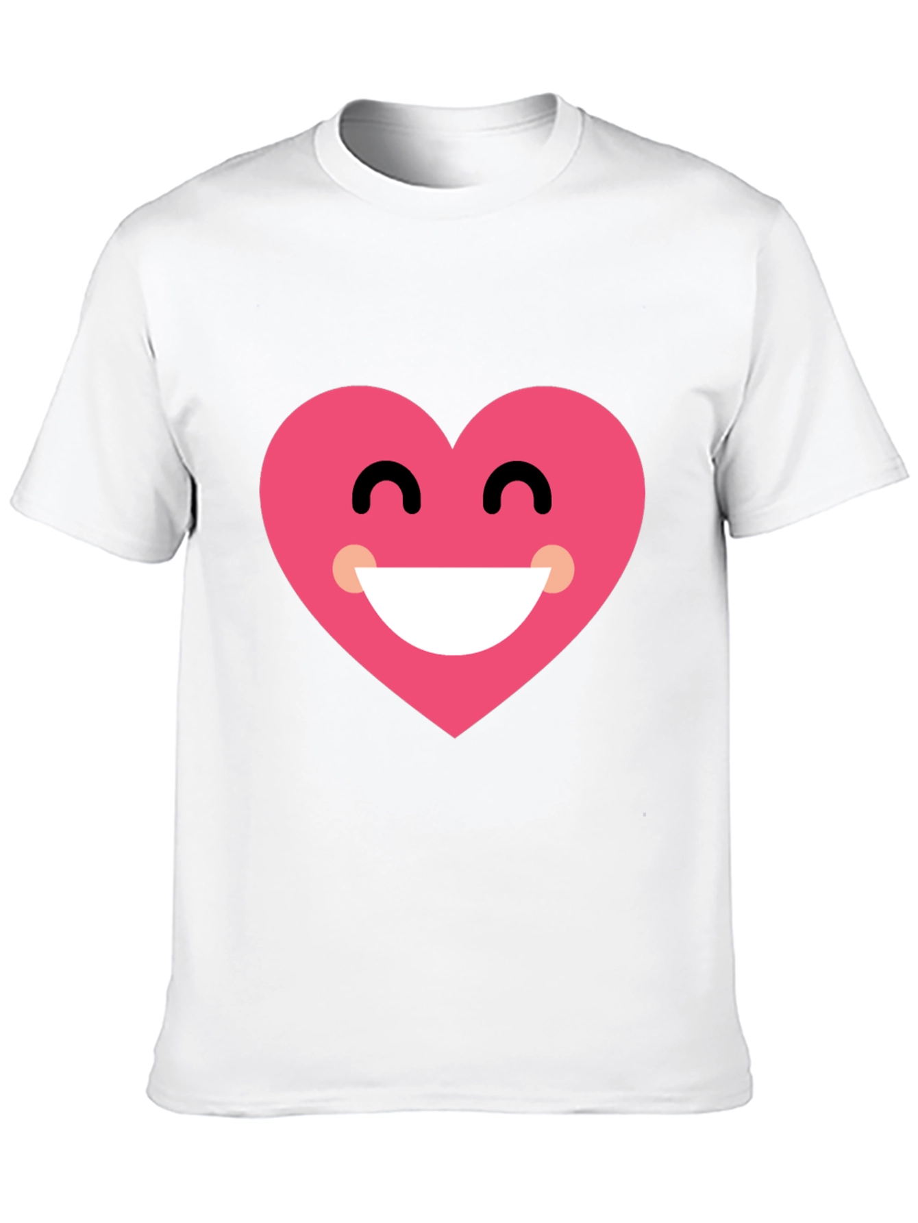 Heart Smile Black T-Shirt - Cheerful Graphic Tee
