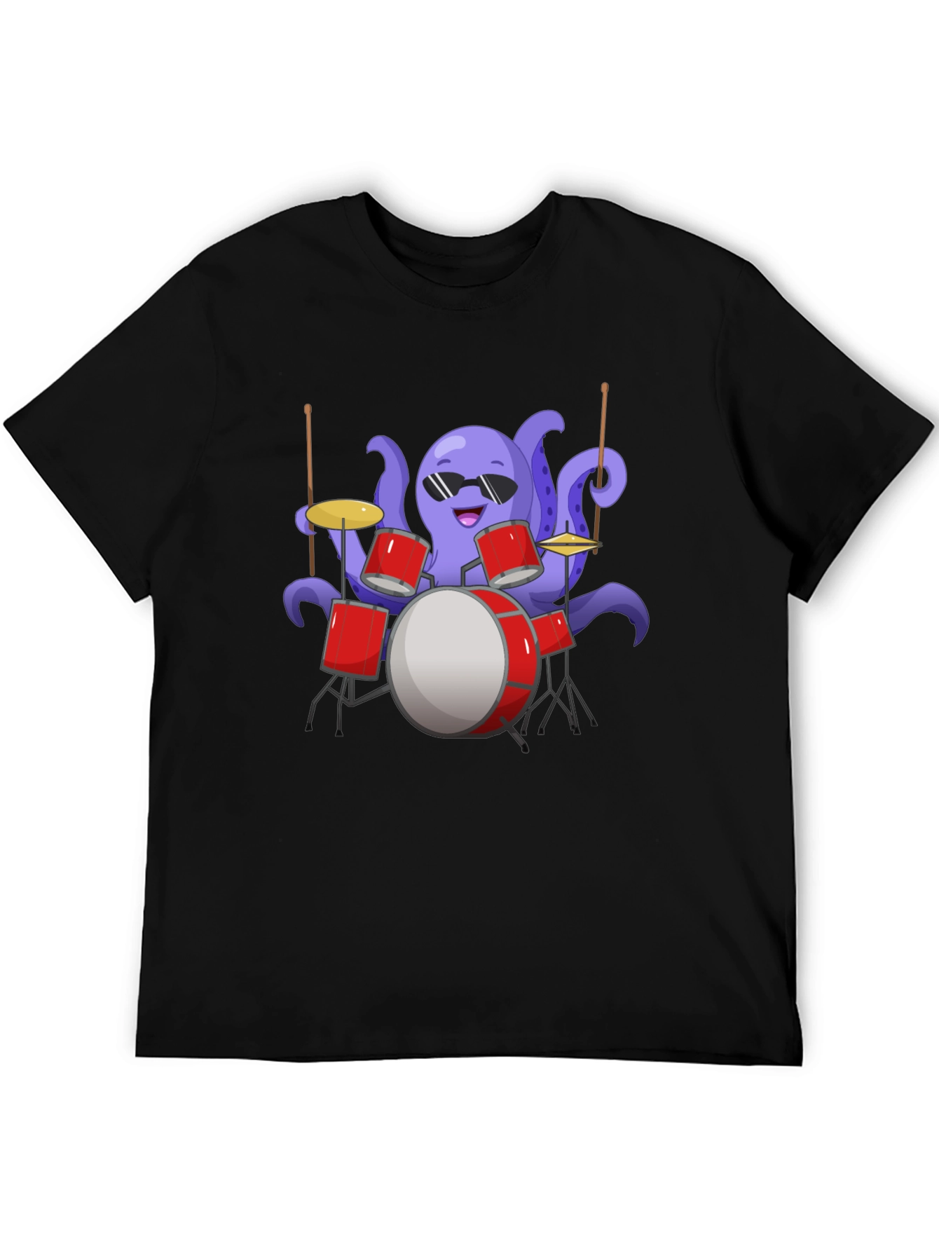 Octopus Drummer Graphic Tee - Unique Design