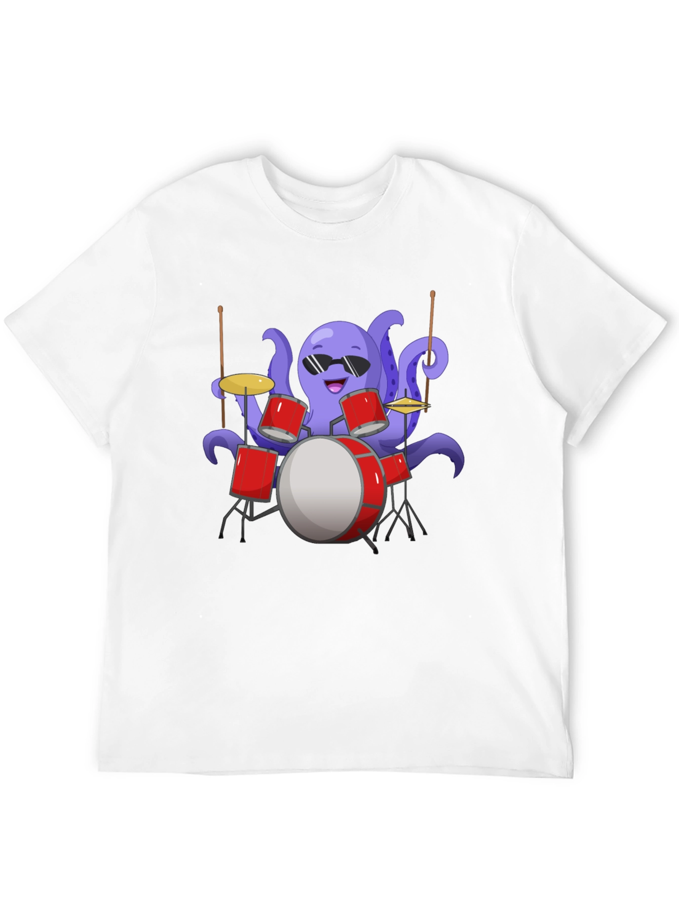 Octopus Drummer Graphic Tee - Unique Design