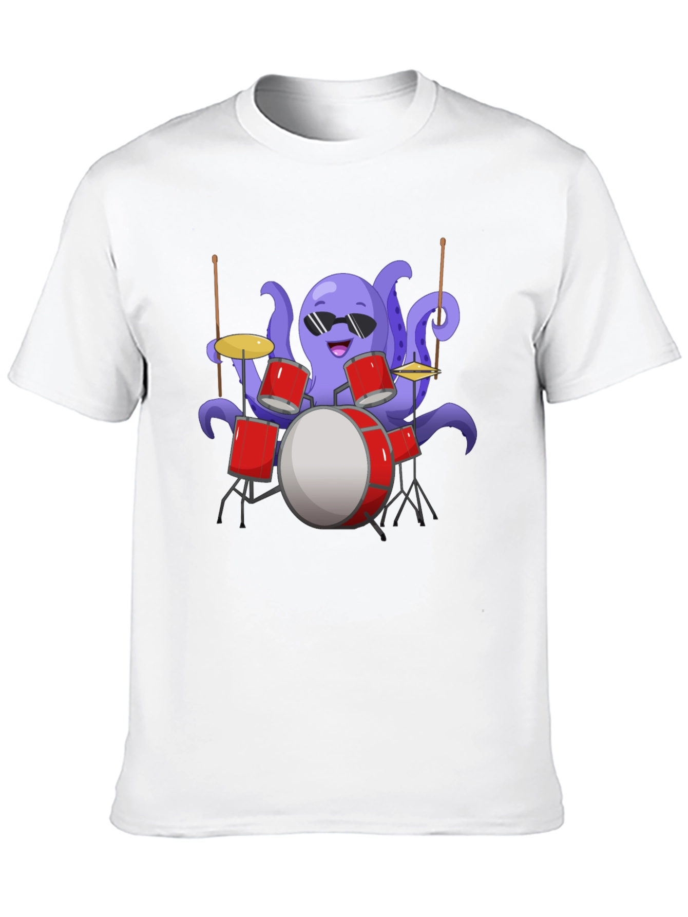 Octopus Drummer Graphic Tee - Unique Design