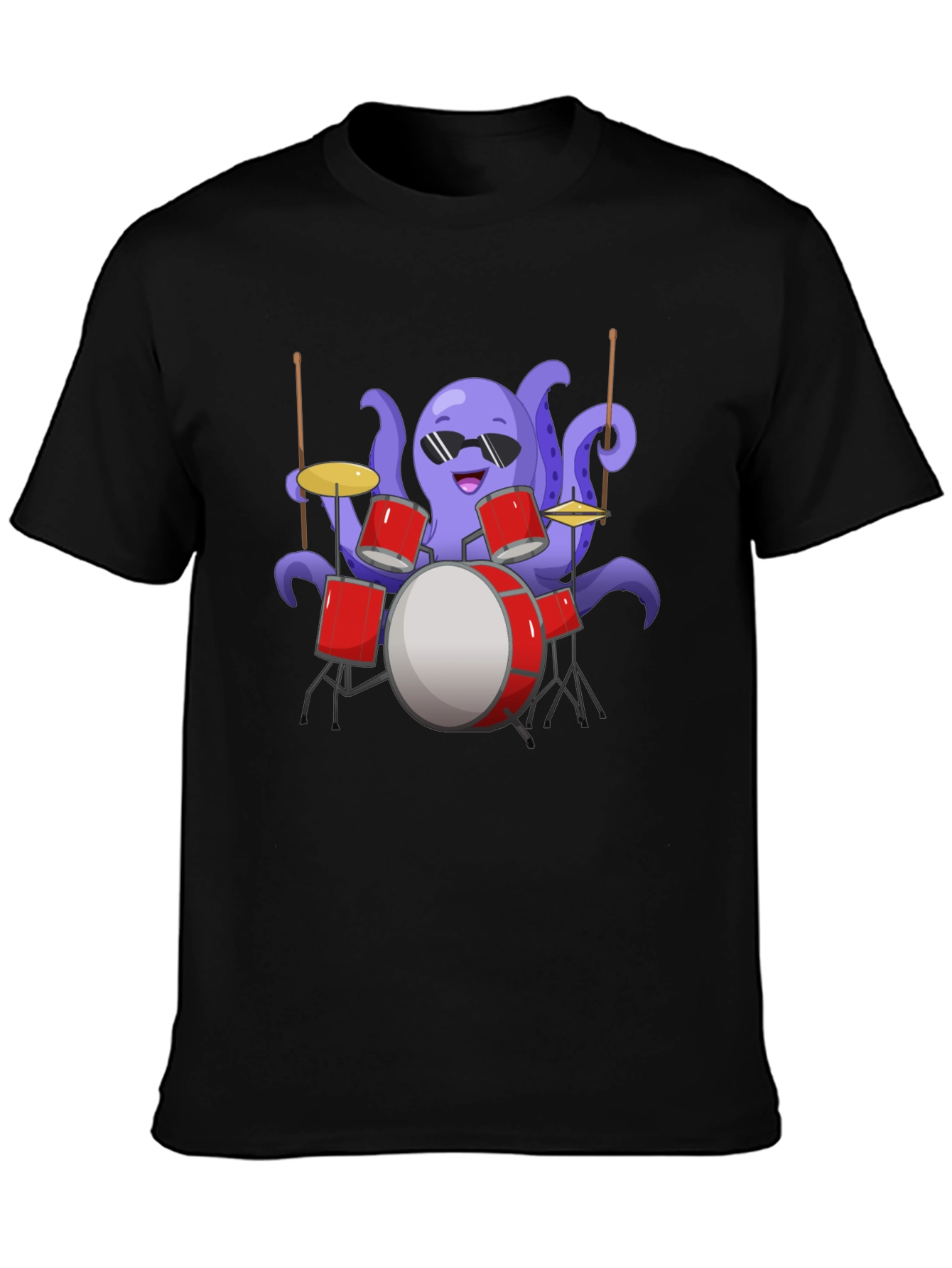 Octopus Drummer Graphic Tee - Unique Design