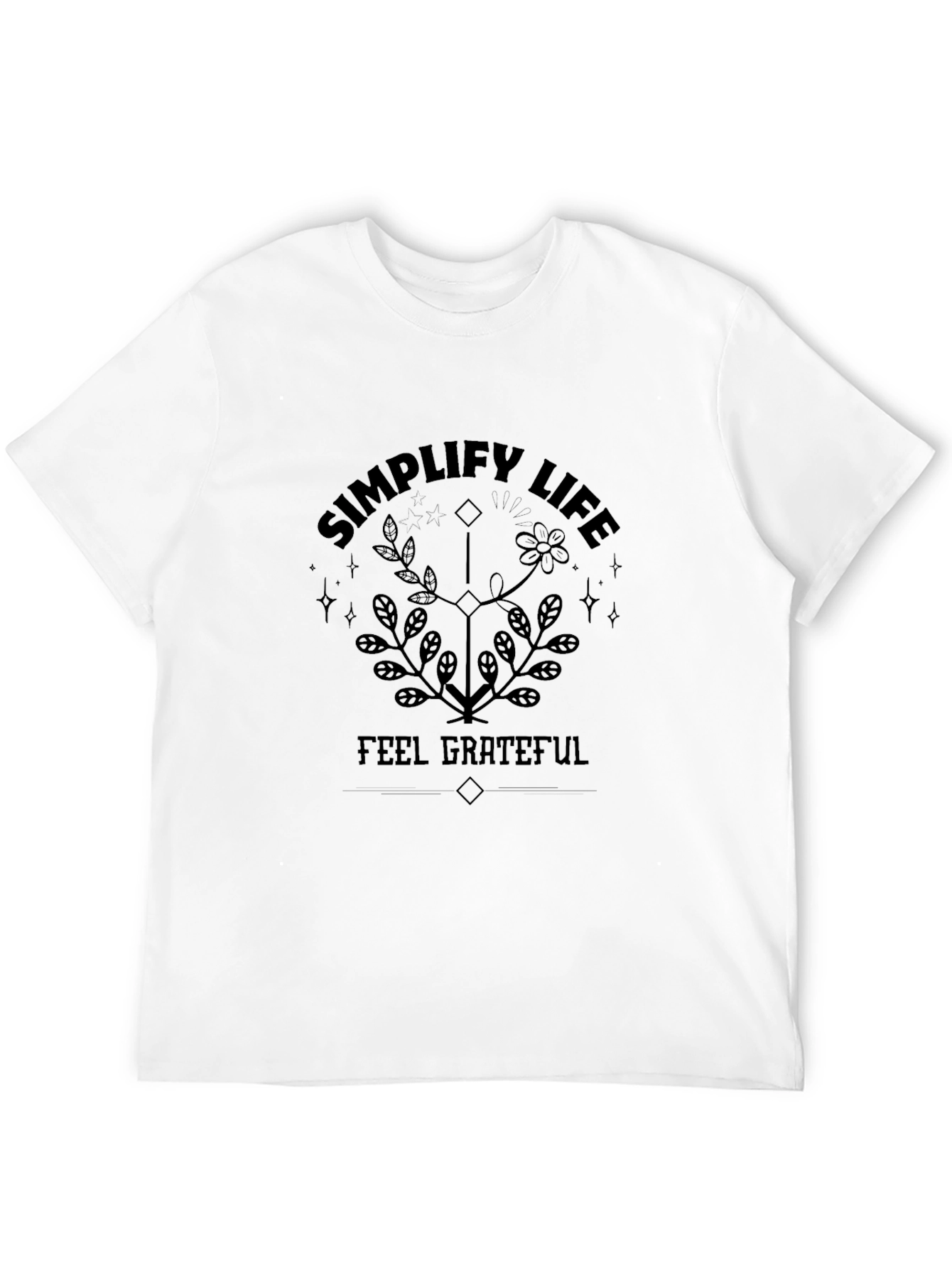 Simplify Life Grateful Graphic Tee - Black