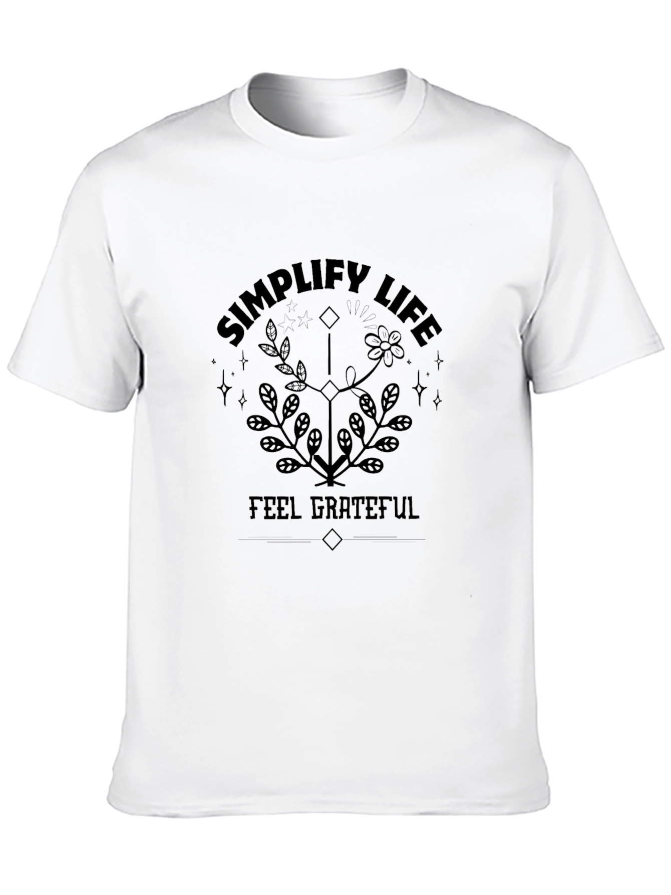 Simplify Life Grateful Graphic Tee - Black