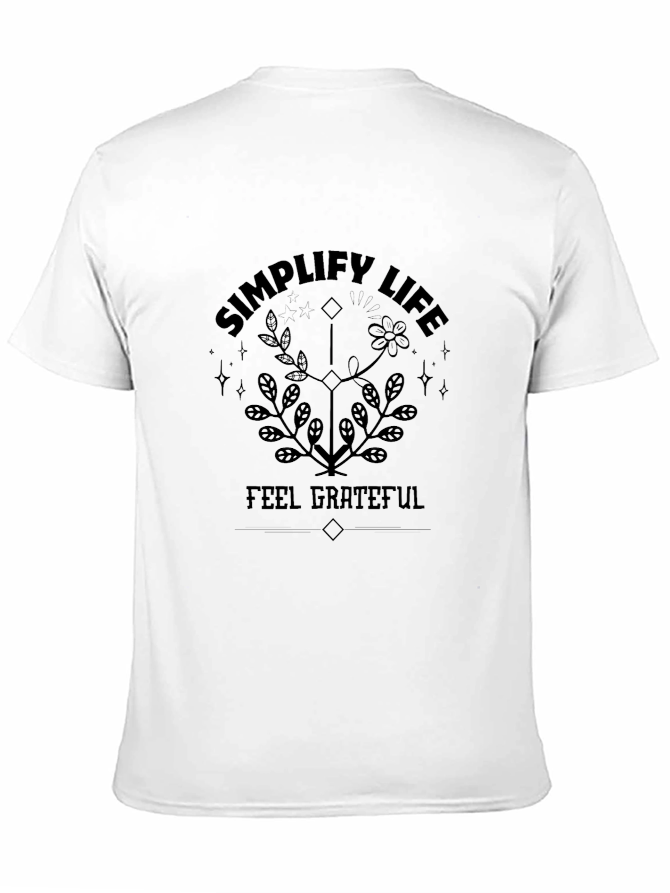 Simplify Life Grateful Graphic Tee - Black