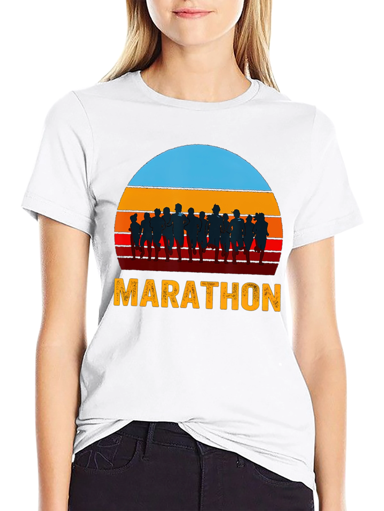 Marathon Runner Sunset Graphic Tee