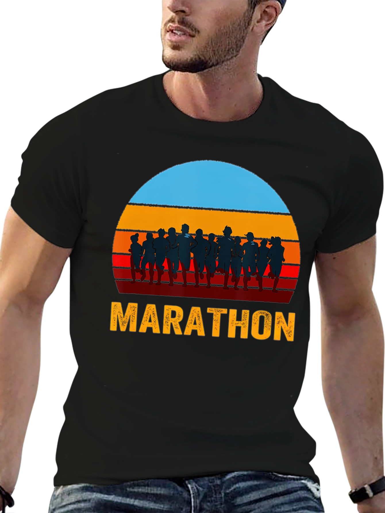 Marathon Runner Sunset Graphic Tee