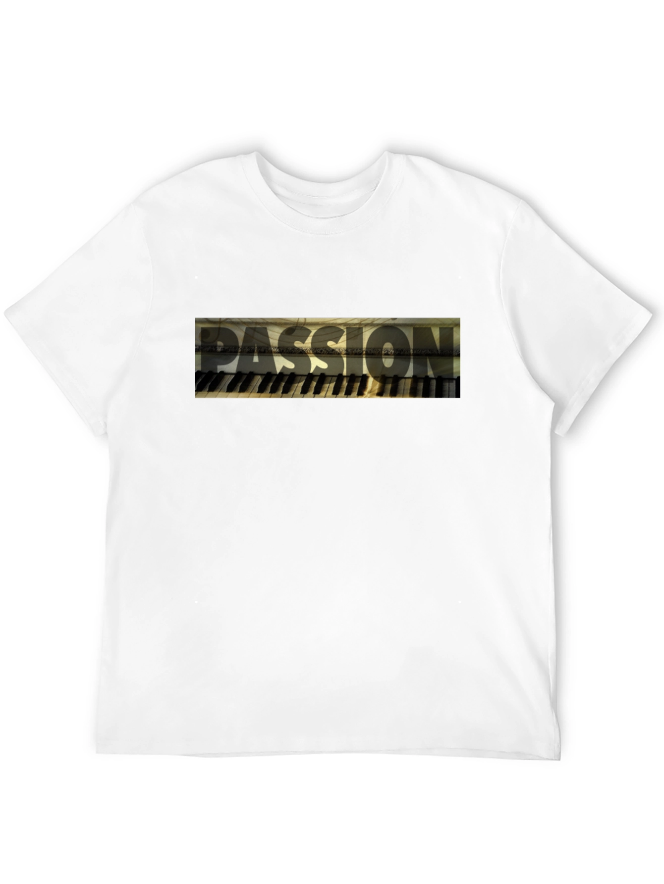 Passion Piano Keyboard Mens Black T-Shirt