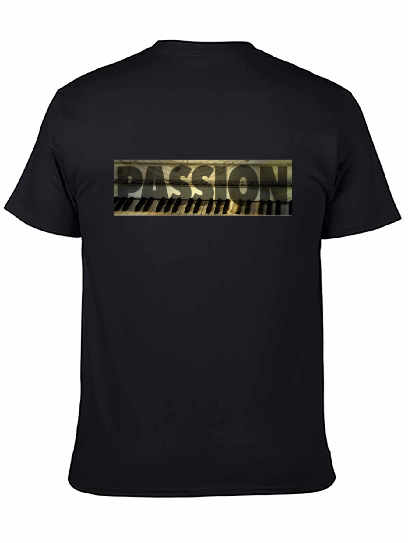 Passion Piano Keyboard Mens Black T-Shirt