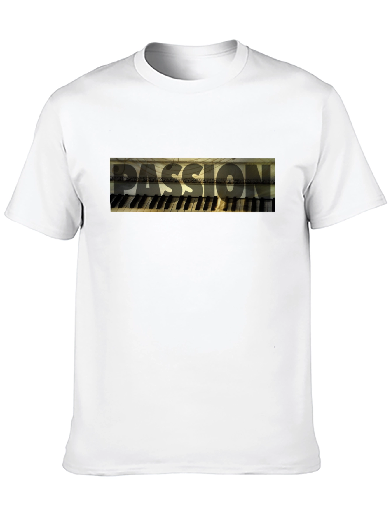 Passion Piano Keyboard Mens Black T-Shirt