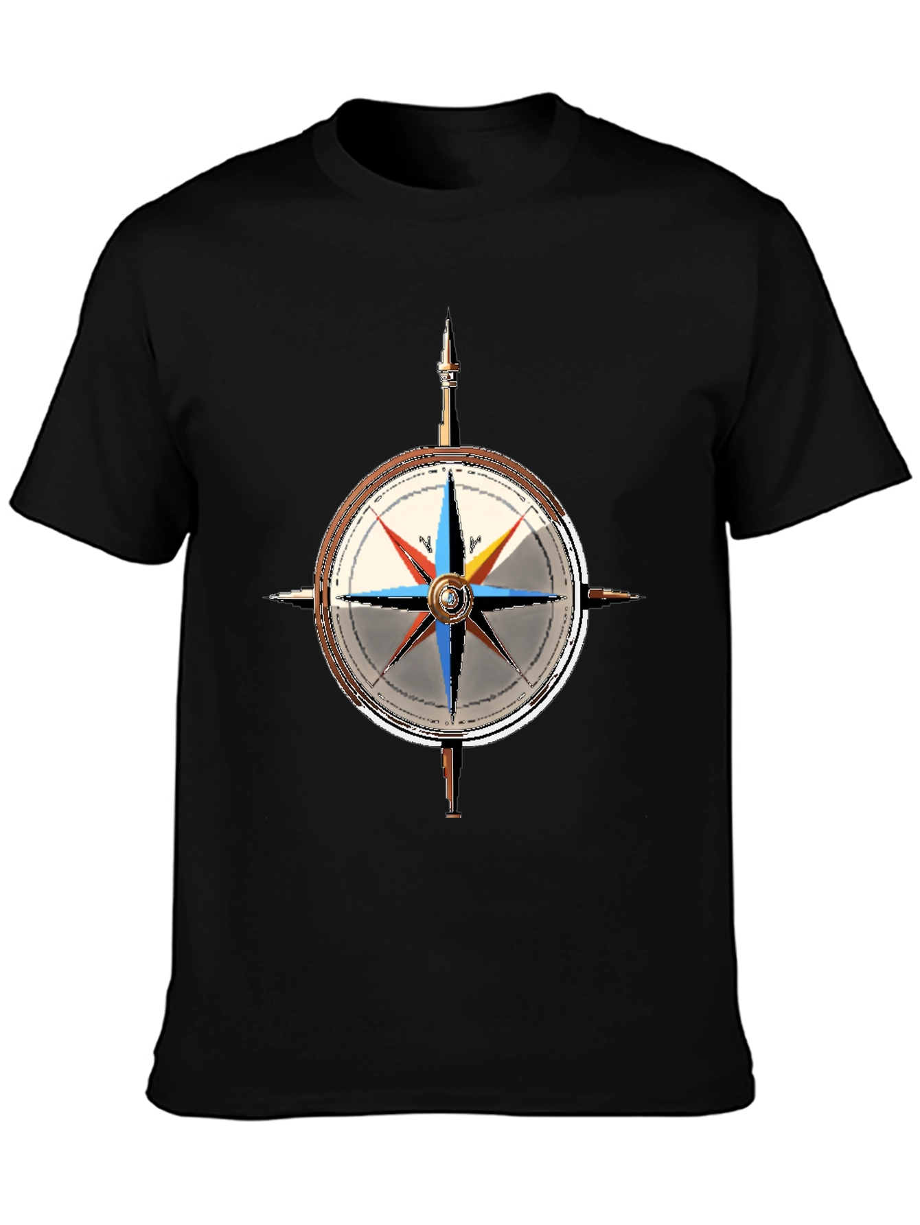 Nautical Compass Graphic Tee - Classic Black