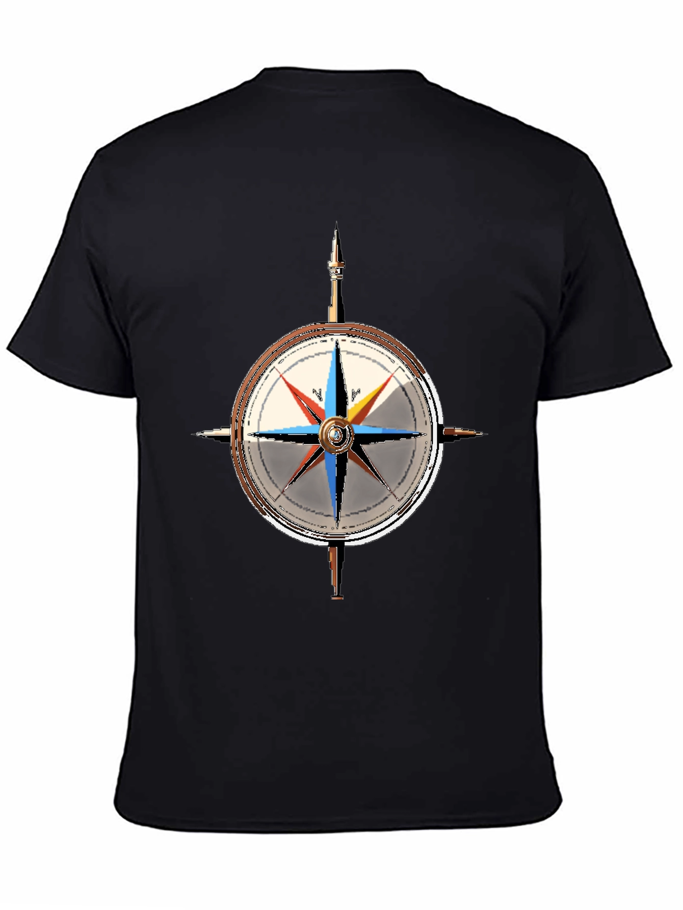 Nautical Compass Graphic Tee - Classic Black