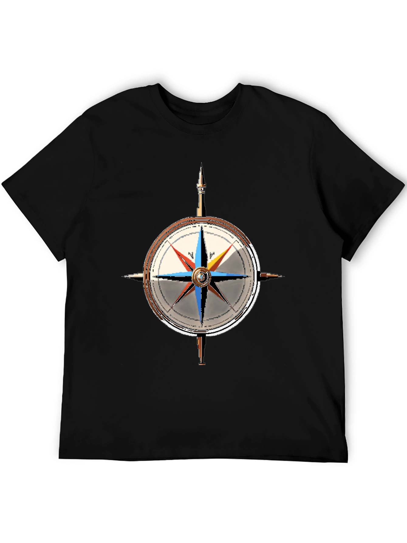 Nautical Compass Graphic Tee - Classic Black