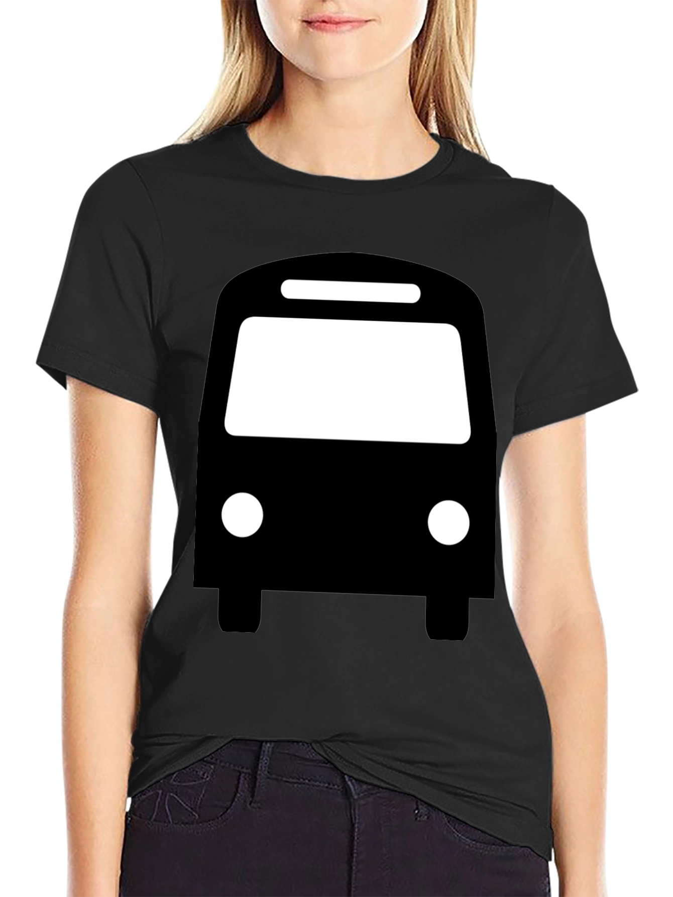 Bus Graphic T-Shirt - Black Cotton Tee