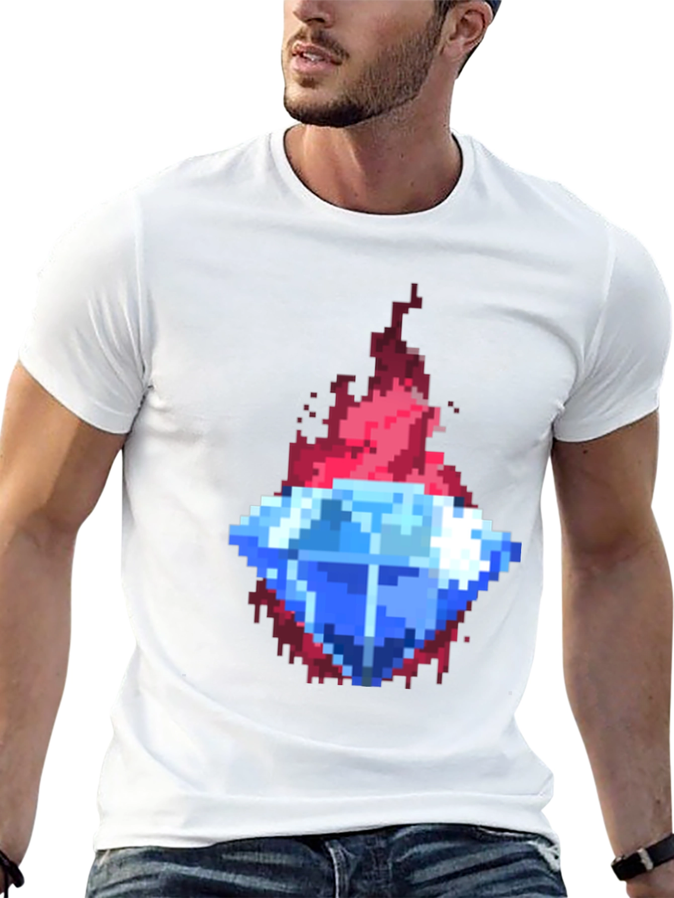 Pixel Art Diamond Tee - Retro Gaming Style