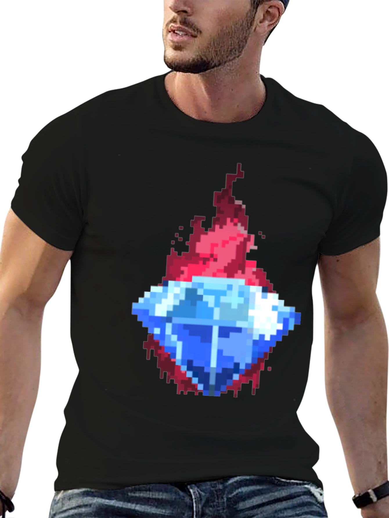 Pixel Art Diamond Tee - Retro Gaming Style
