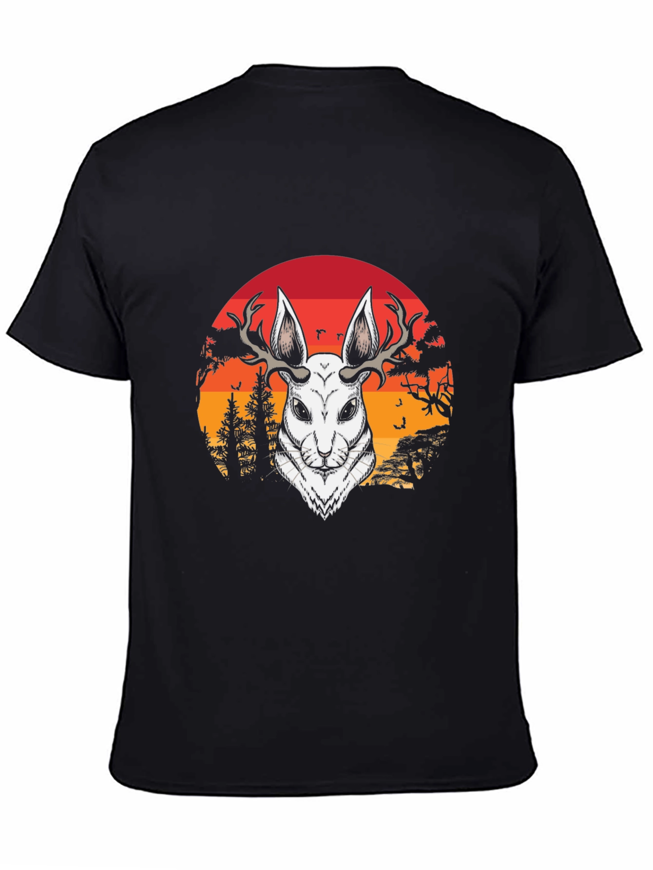 Antlered Hare Graphic Tee - Sunset Design