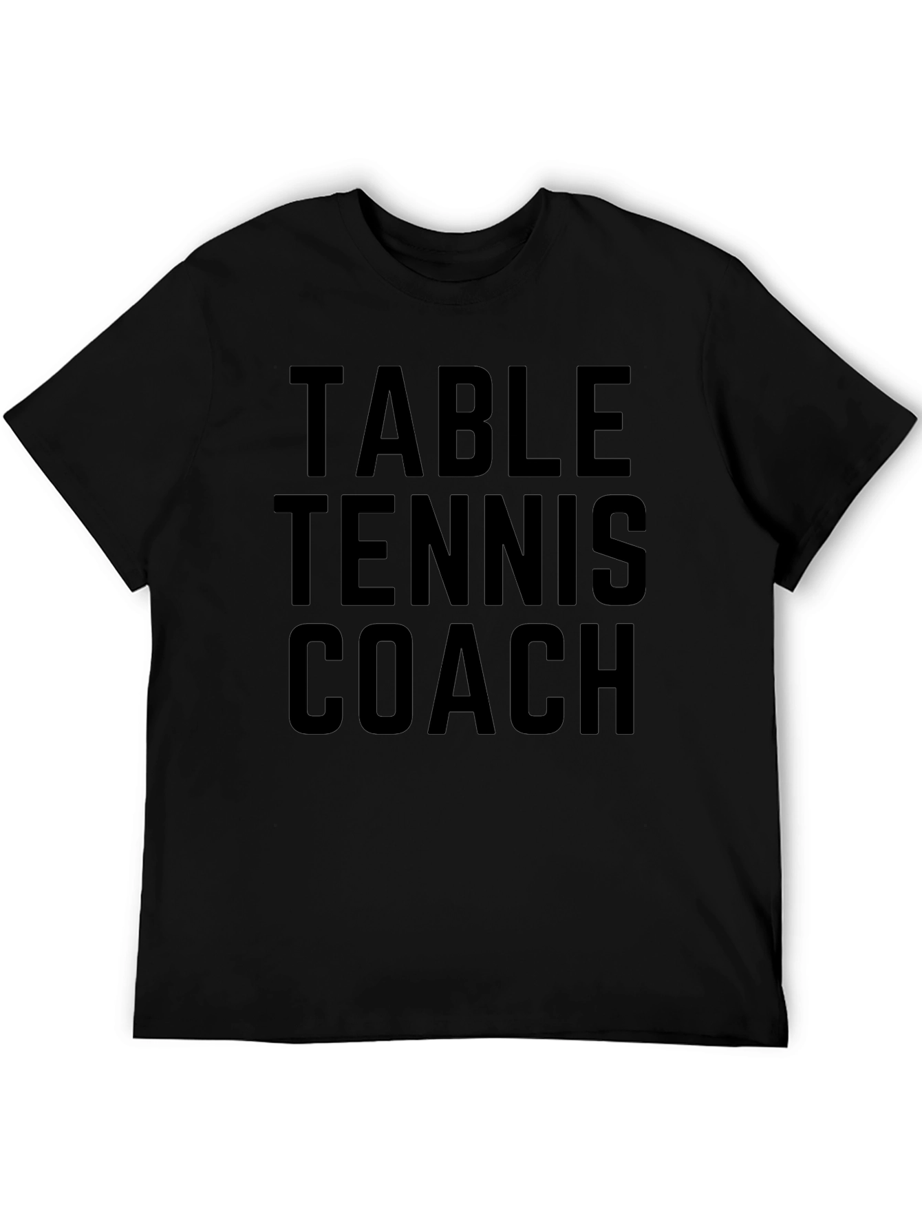 Table Tennis Coach Tee - Black Graphic T-Shirt