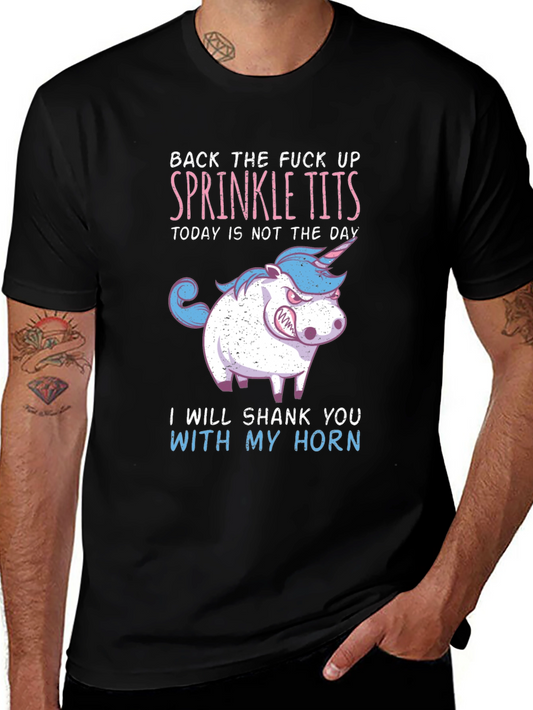 Funny Unicorn T-Shirt - Sprinkle Tits - Shank You With My Horn