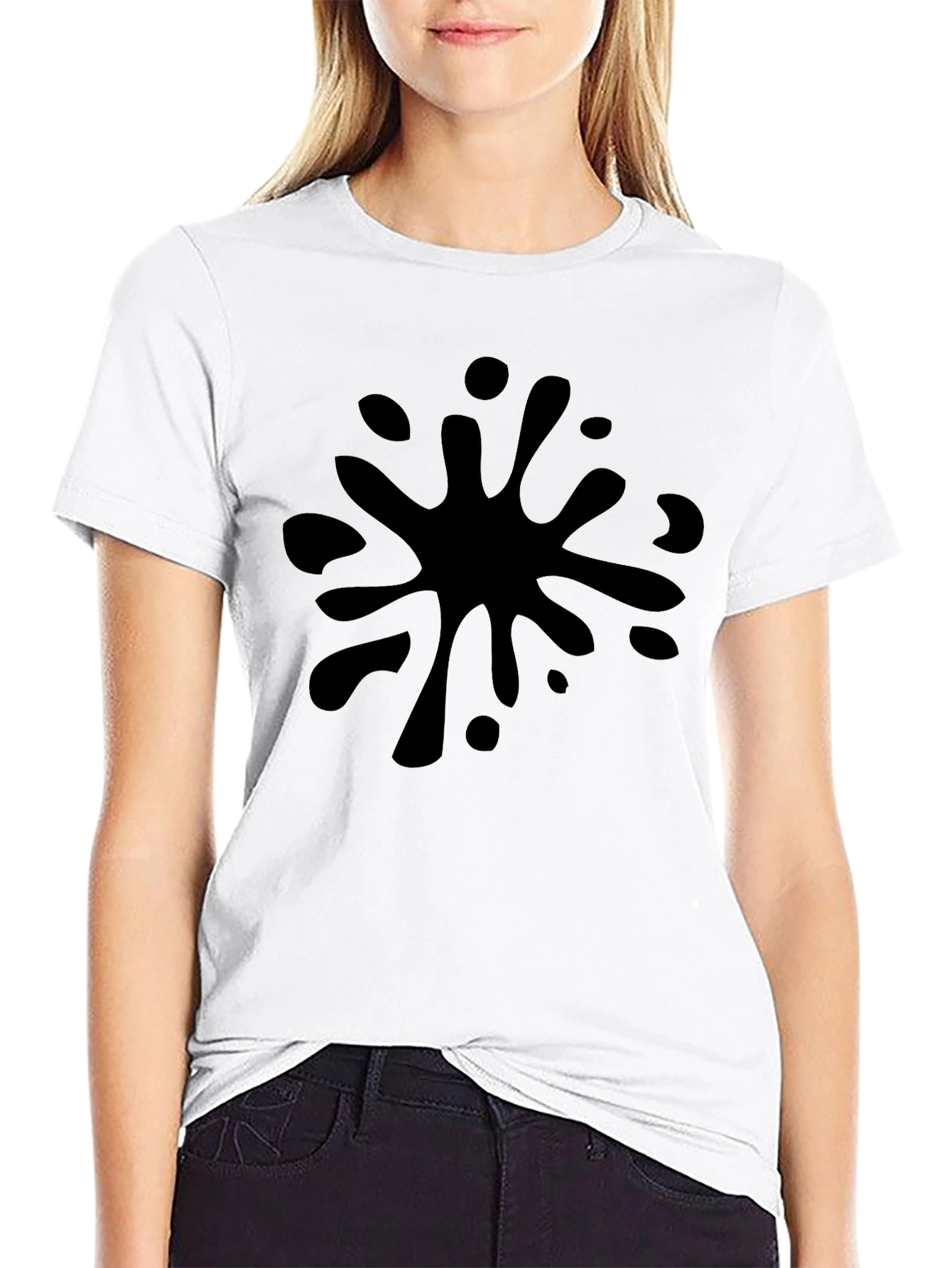Black Splatter Graphic Tee - Mens Casual Style