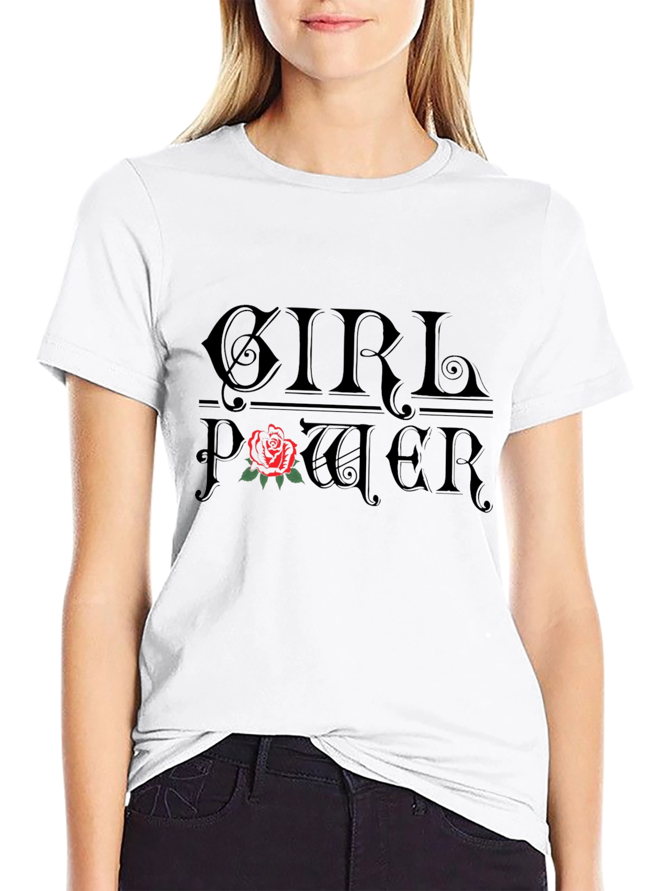 Girl Power Rose Graphic T-Shirt